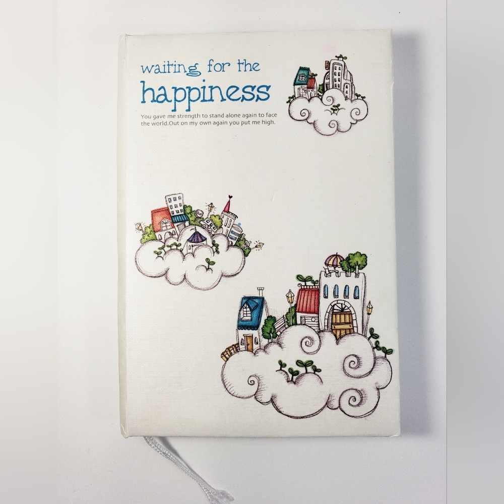 Vintage Hardcover Happiness Cloud and Cityscape Daytimer